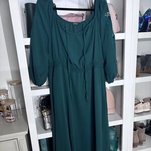 BloomChic cutlet sleeve dress in green